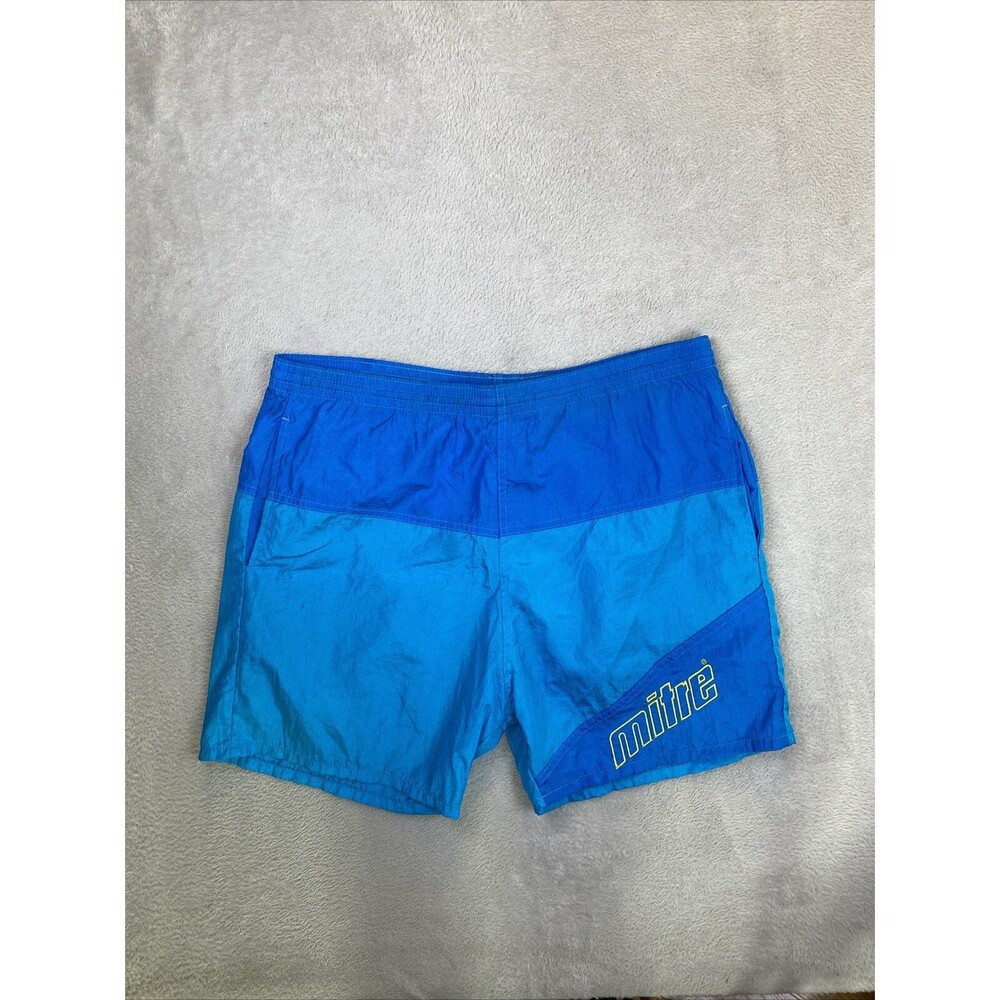 Vintage 90s Mitre Soccer Shorts Sz. Large 100% Nylon Drawstring Embroidered USA